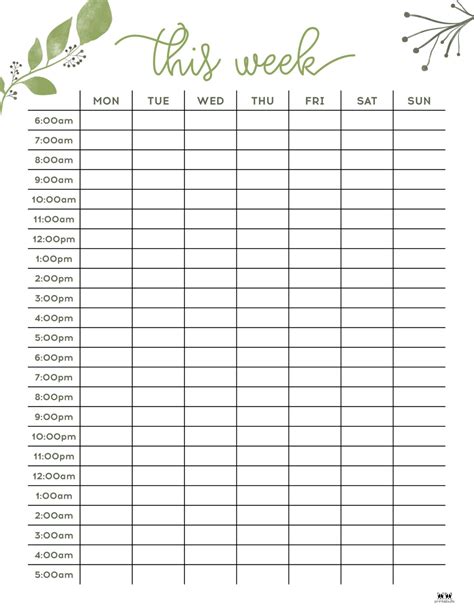 Hourly Planner Printables